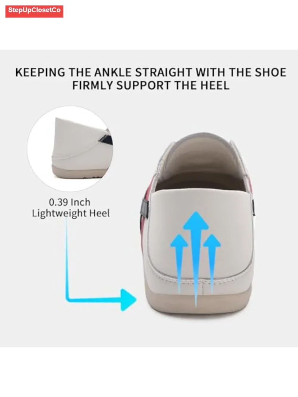 Women's Retro Slip-On Leather Fashion Sneakers Memory Foam Non-Slip Walking